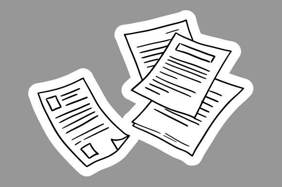 Documents Clipart Line Art for Graphics and Illustrations
