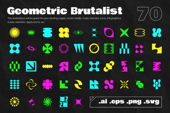 Geometric Brutalist Shape Pack for Graphics and Illustrations