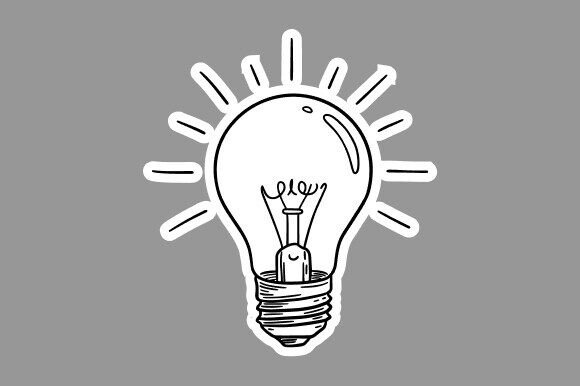 Light Bulb Clipart Line Art for Branding and Design