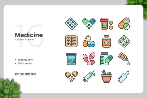 Medicine Colored Icons: Modern Graphics for Editorial Publishing