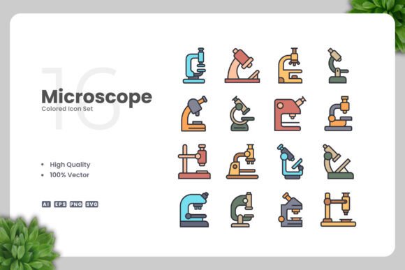 Microscope Colored Icons: A Review for Graphics and Icons Sellers