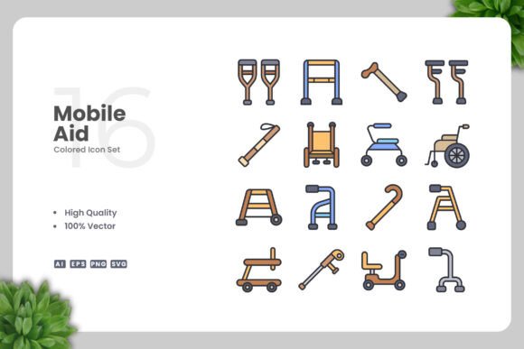 Mobility Aid Colored Icons: A Designer's Review of Graphics and Icons