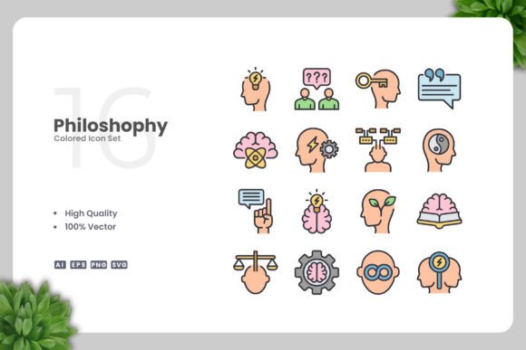Philosophy Colored Icons: Graphics for Real Branding