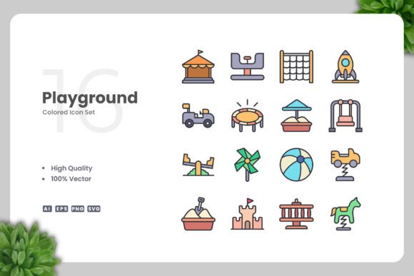 Playground Colored Icons for Handmade Creations