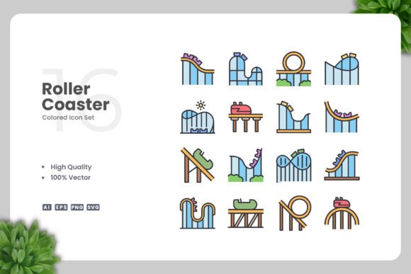 Roller Coaster Colored Icons: A Graphic Designer's Review