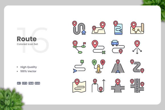 Route Colored Icons: A Review for Graphics and Icons Sellers