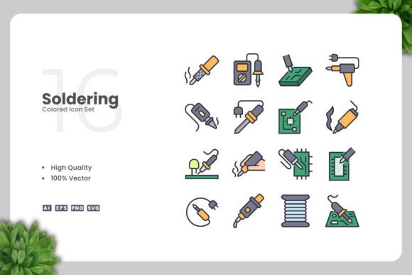 Soldering Colored Icons for Modern Graphic Design