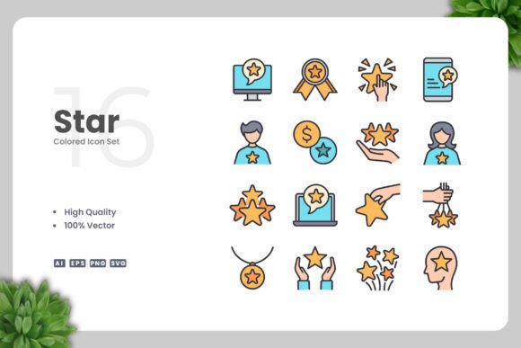 Star Colored Icons: A Versatile Graphic Design Asset