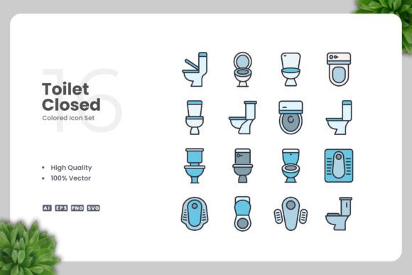 Toilet Closed Colored Icons: A Designer's Review of Modern Graphics