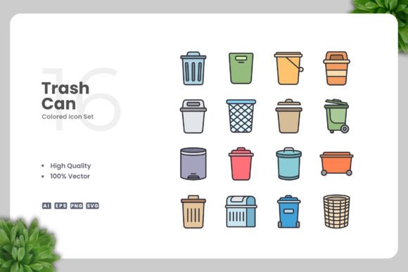 Trash Can Colored Icons: A Seller's Review of These Graphics