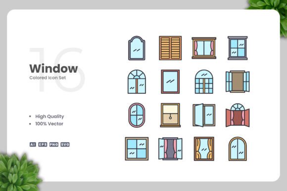 Window Colored Icons for Modern Graphics